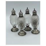 Sterling silver and glass salt and pepper shaker