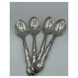 Alvin sterling Silver French scroll spoons (4)
