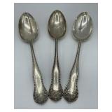 3 large sterling silver sooons