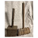 Two Primitive Wood Mallets