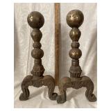 Pair of Cast Iron Andirons