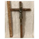 Large Wood and Metal Crucifix made In Germany