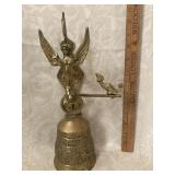 Ornate Brass Bell with Wall Bracket