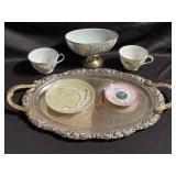 Display dishes, includes a hand painted Delaware