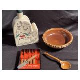 Wooden bowl with spoon, Combination Canapé