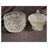 Candy Dish with Lid in Pressed Glass, and  8 inch