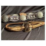 Ornate belt buckle and stretch band and 80