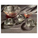 Vintage silver fade Bowl And red fade bowl. Four