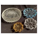 Pressed glass ashtrays