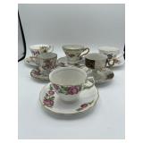 Assortment of tea cups and saucers