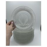 Set of 10 8 1/2 inch clear glass plates