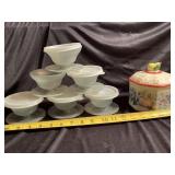 Tupperware ice cream/ pudding dishes and an Avon