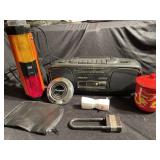 Radio/ cassette player, night light, Sears
