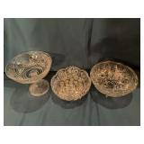 Two ash trays and a candy dish