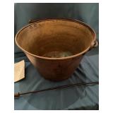 Antique H.W. Hayden brass bucket with cast iron