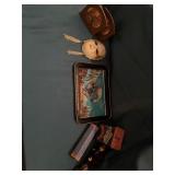 Book ends platter ceramic mask, pocket money, smal