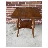 Antique Square top solid oak lamp table