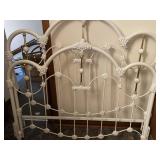 Very nice metal head/ footboard, white with brass