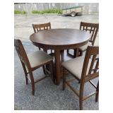 High top table with 4 high back chairs