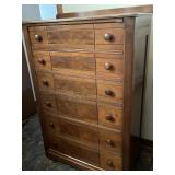 Antique walnut 6 drawer highboy dresser, doweled