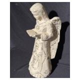 Angel reading a bible stands 15 inches tall.