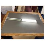 Oak beveled edge wall mirror 
45 inches wide 34