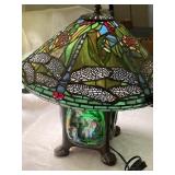 Tiffany Style Green Dragonfly Accent Table Lamp