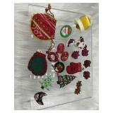 Holiday pins/earrings large assortment