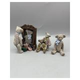 Signed teddy bear figurines