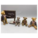 Signed Teddy bear figurines