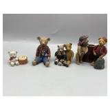 Signed  teddy bear figurines