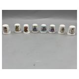 Assortment of eight ceramic thimbles