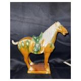 Decorative ceramic horse 11" high