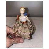 P- porcelain dancer pin cushion. See photos for