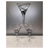 N- set of 3 wine glasses