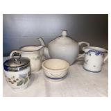 N- tea pot, creamer and more