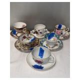 M- 6 different tea cups all have a floral
