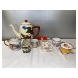M- tea pots and tea cups. Regal China, royal