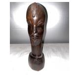 J- hand carved head bust