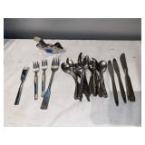 G- silverware set. 3 forks, 3 knifes and more