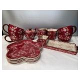 F- Temptations red floral lace. Coffee mugs,