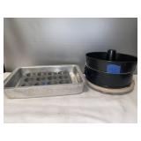 F- baking pans, mini muffins pan, cake pan and