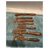 (U) Vintage Pipe Wrenches  7 with Wood insets in