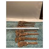 (U) Vintage Pipe Wrenches  metal handles 8