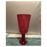 (T)  Decorated Vase   13.5 tal