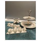 (T) Christmas Decor 2Tier platter  napkin rings