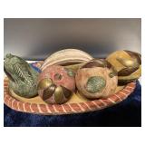 (S) Clay Fruit Bowl and fruits