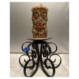 (V) Decorative Metal Candle Holder with a very