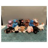 (V) Beanie Babies assortment of Bears  cow  pig