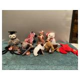 (V) Beanie Babies zebra owl dog lobster spider